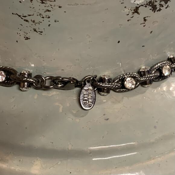 Nolan Miller Necklace Glamour Collection Gunmetal with Crystals Vintage 20 Inch - Picture 9 of 9